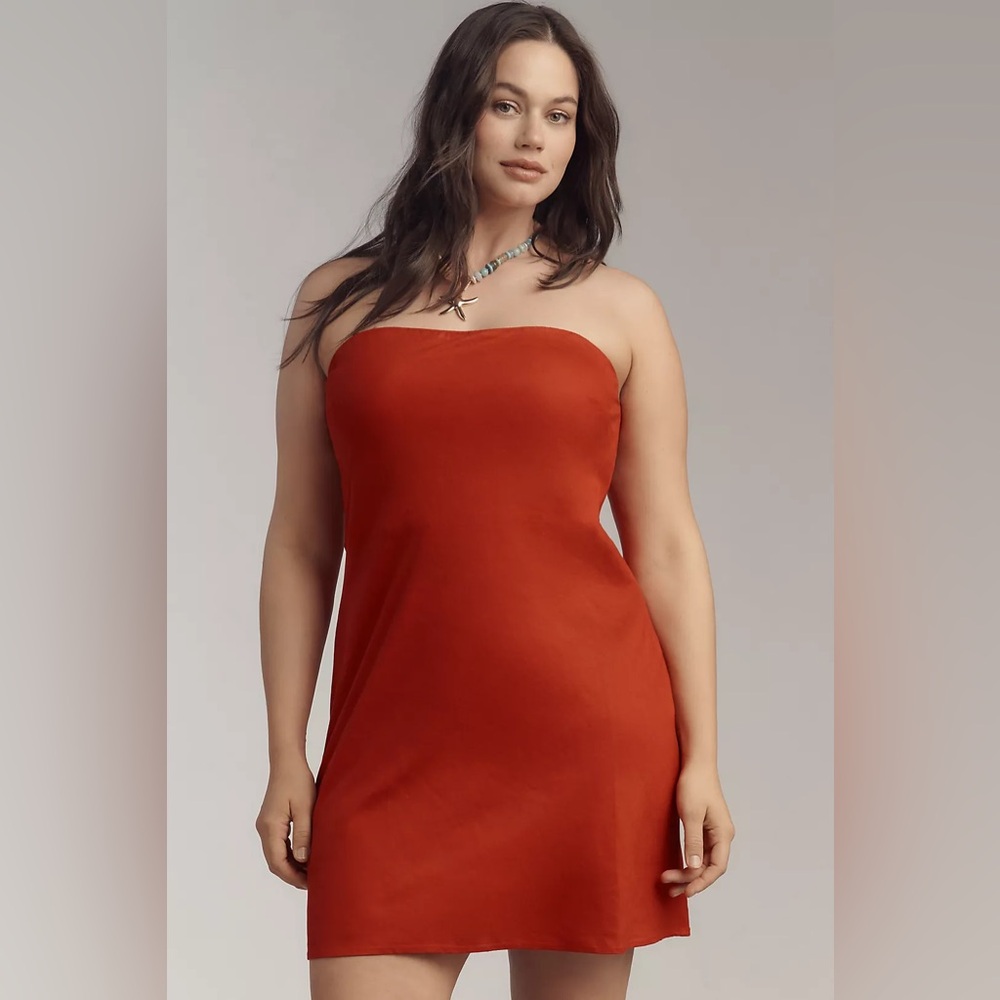 NWT Anthropologie Plus The Tilda Linen Blend Dress: Mini Edition 3X w/straps